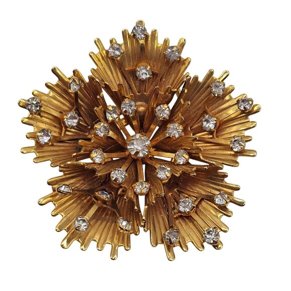 VTG Emmons Brooches Gold Tone Botanical Floral Leaves Elegant Classy 3PC Jewelry - Picture 4 of 16